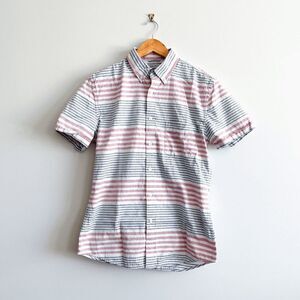 Paisley & Gray Mens Casual Button Down Shirt Slim Fit Pink Gray Medium